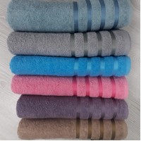 Toptan 70x140cm çizgili banyo havlusu 6 renk ( Toptan Adet Satış Fiyatıdır)