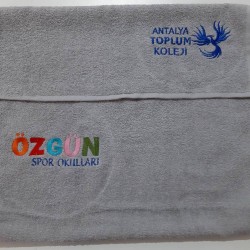 Spor Okulları özel logo nakışlı havlu üretimi 