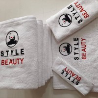 beyaz havlu seti - özel logo nakışlı üretim