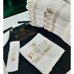 Logolu önlük ve havlu takımı