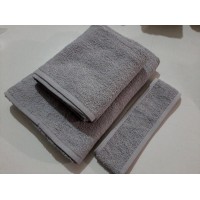Toptan Gri Havlu Seti - El Havlusu - Banyo Havlusu - Saç Bandı - 