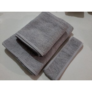 Toptan Gri Havlu Seti - El Havlusu - Banyo Havlusu - Saç Bandı - 