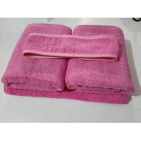 Toptan Pembe Havlu Seti - El Havlusu - Banyo Havlusu - Saç Bandı - 