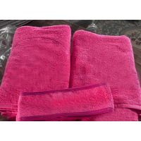 toptan fuşya renk havlu üçlü havlu seti üretimi